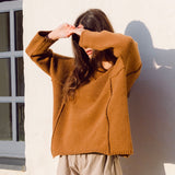 Alessandra-Rose Virgin Wool Jumper In Tan