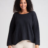 Alessandra Recycled Cotton Jumper In Washed Black