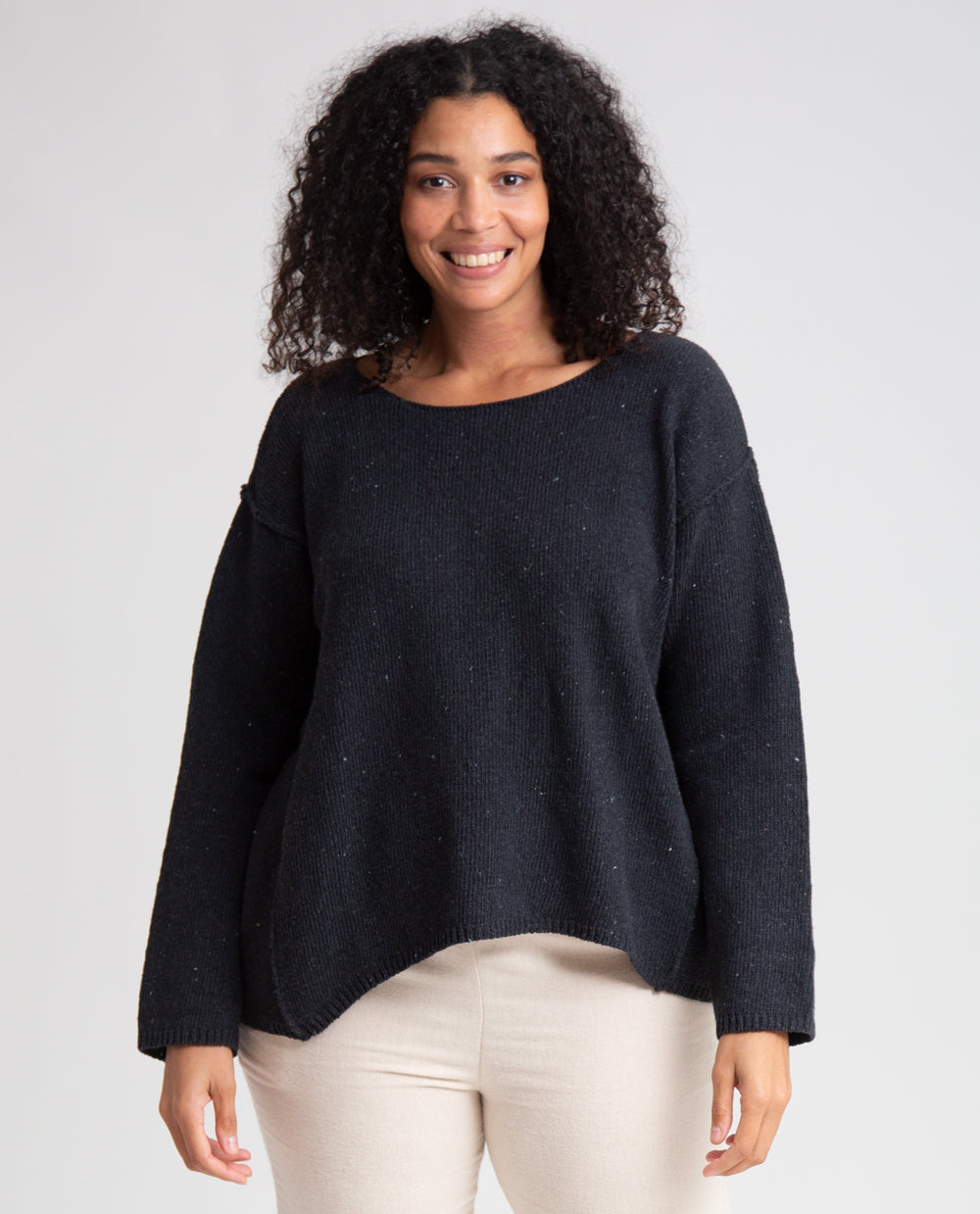 Alessandra Recycled Cotton Jumper In Washed Black