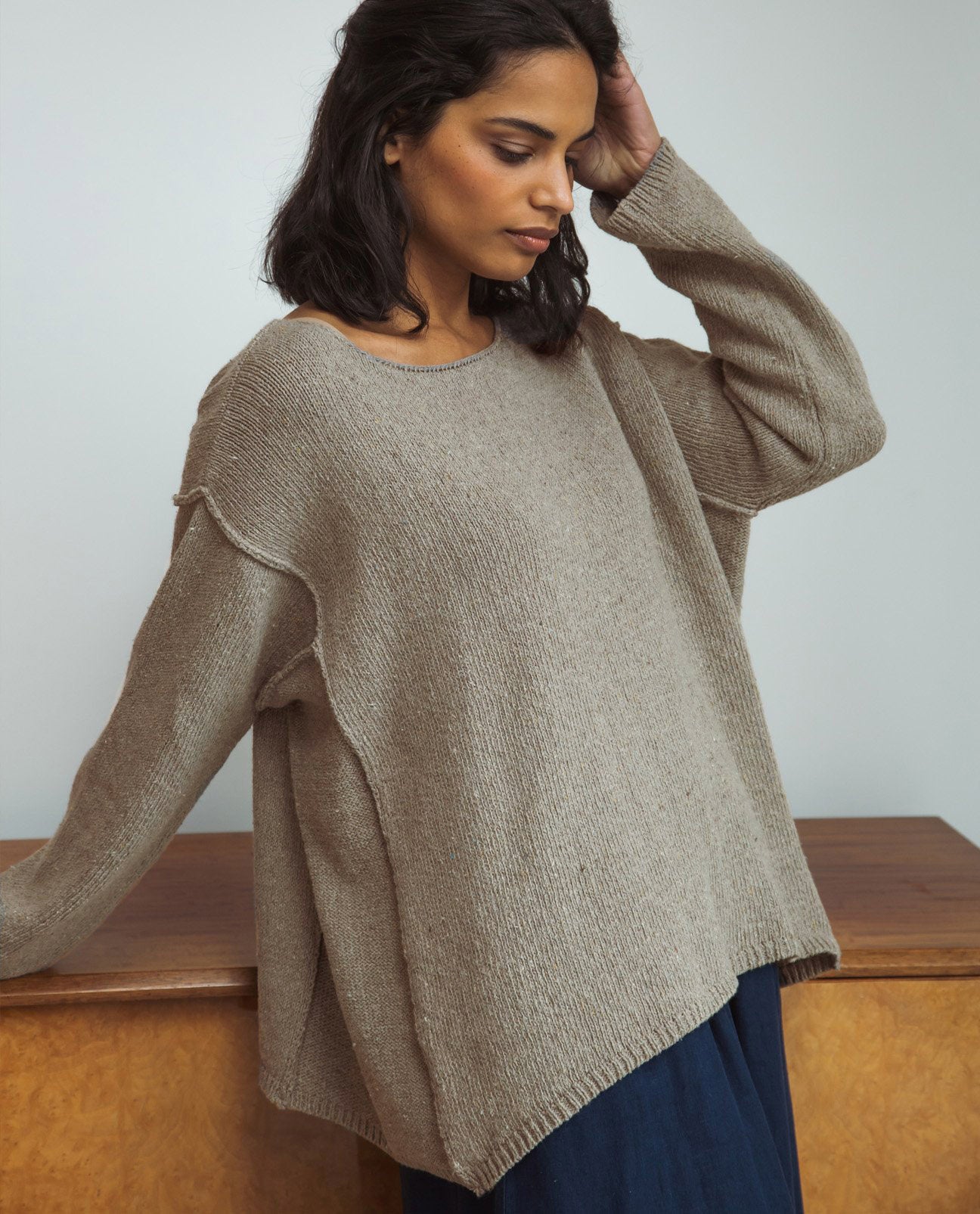 Alessandra Recycled Cotton Jumper In Mocha