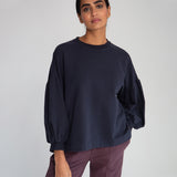 Amelia Organic Cotton Top In Navy