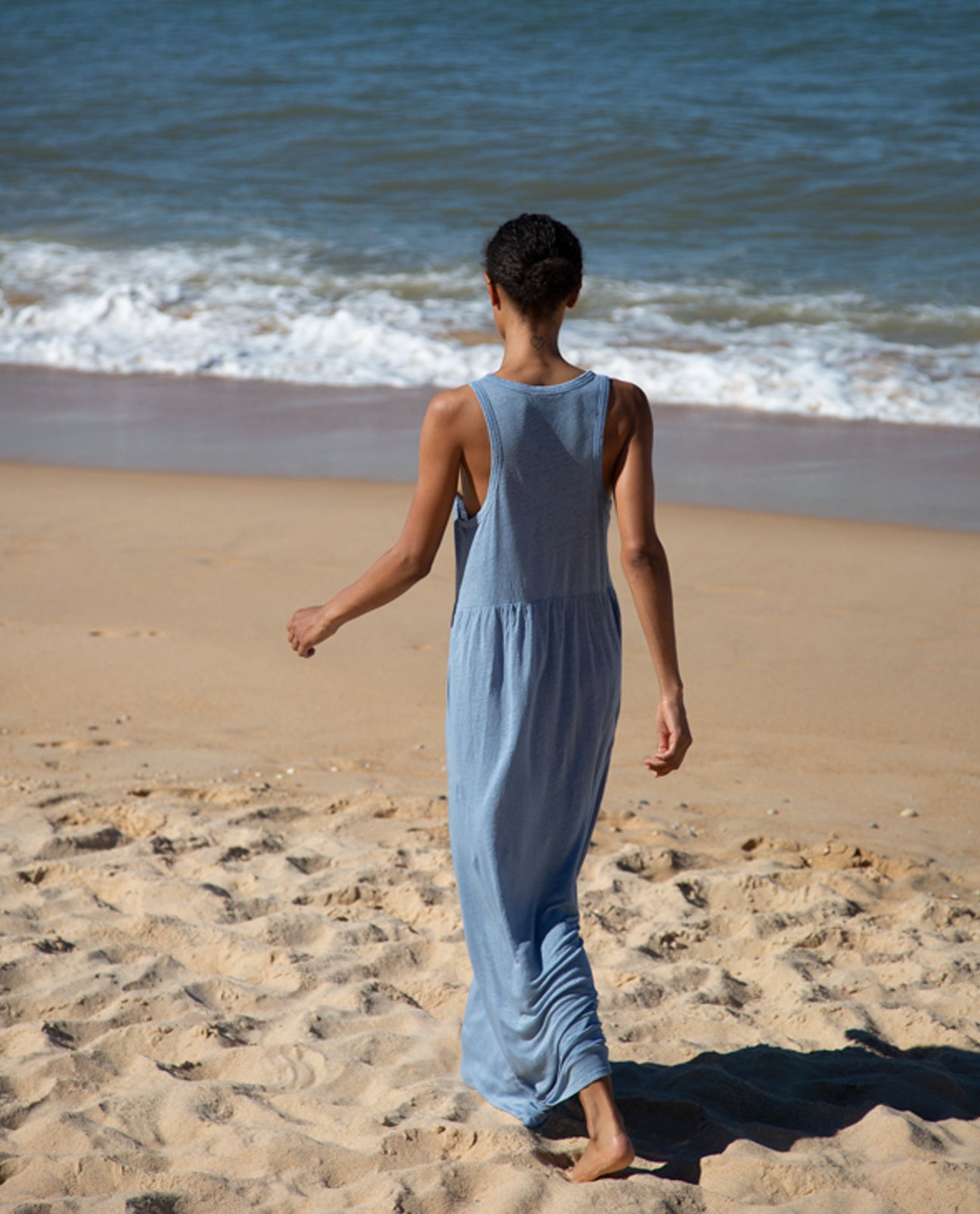 Anais-May Linen Jersey Dress In Sky