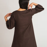 Andreia-May Linen Dress In Chocolate