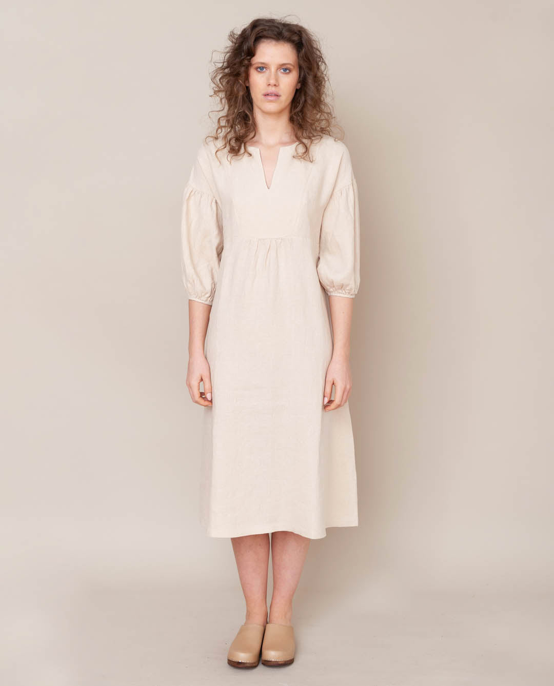 Andreia-May Linen Dress In Bone S