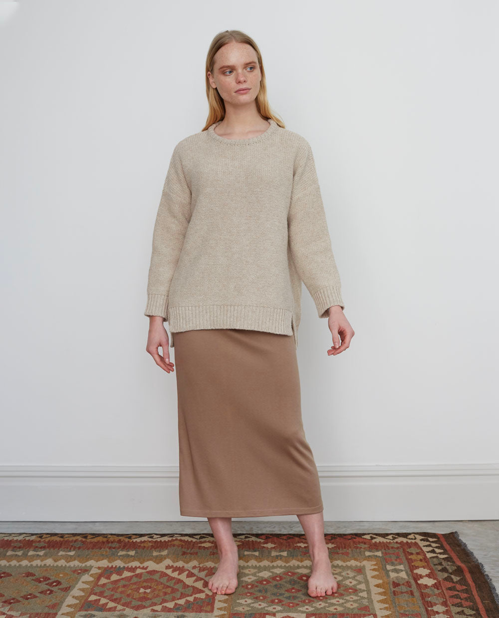 ANNE Lyocell Jersey Skirt In Taupe