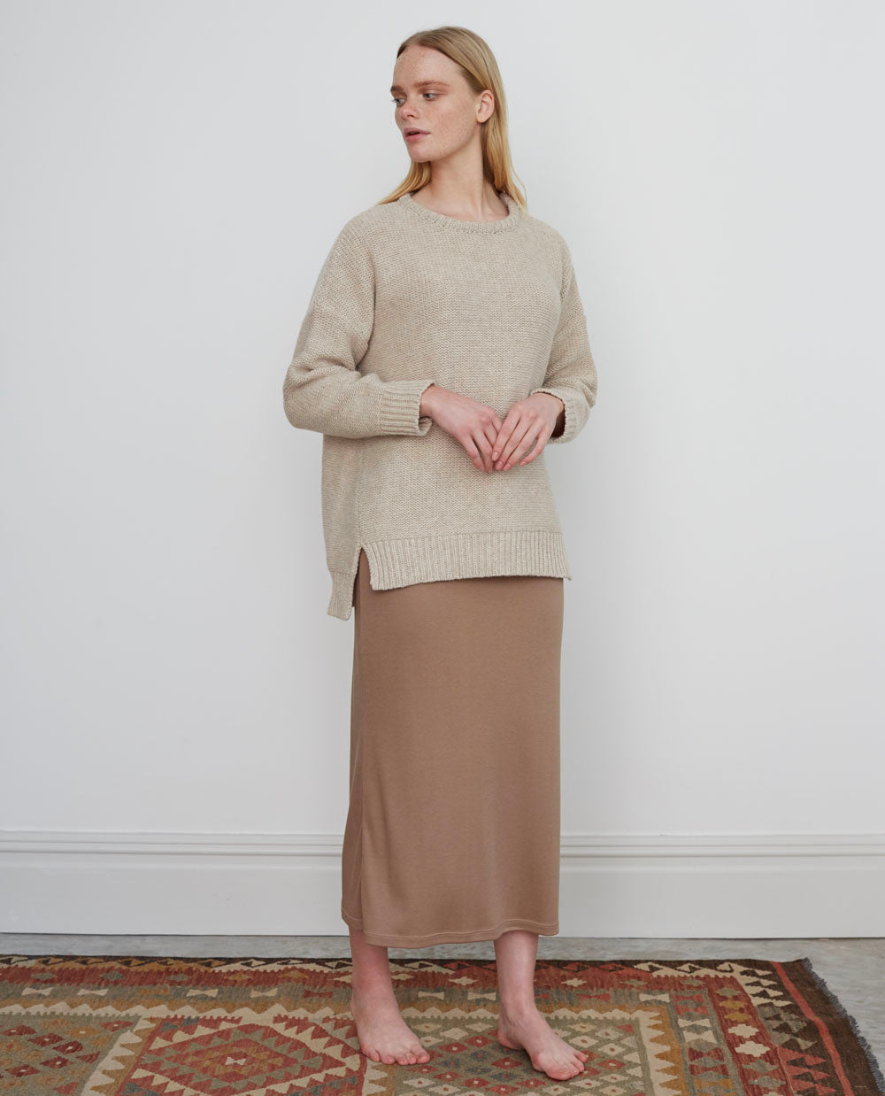 ANNE Lyocell Jersey Skirt In Taupe