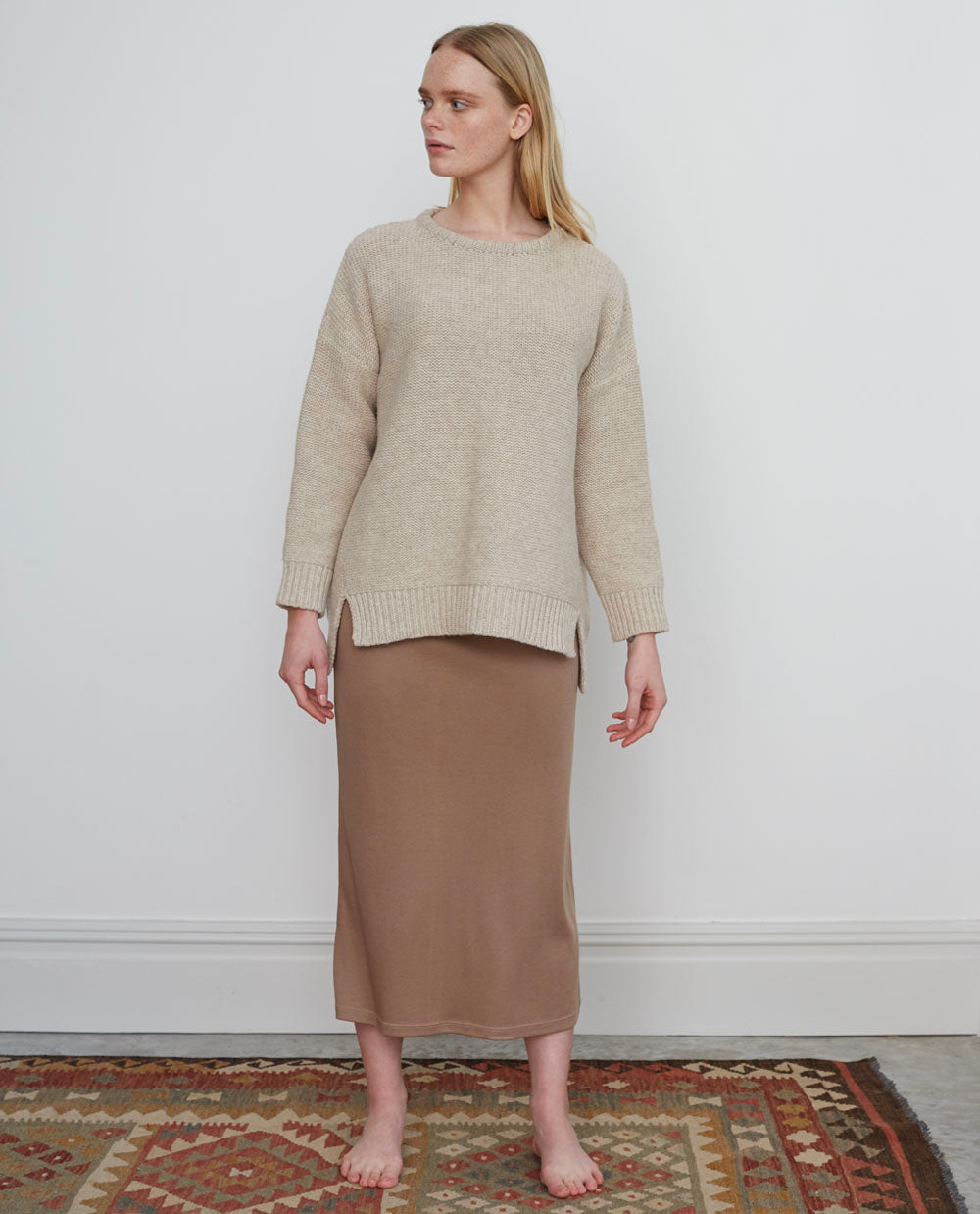ANNE Lyocell Jersey Skirt In Taupe