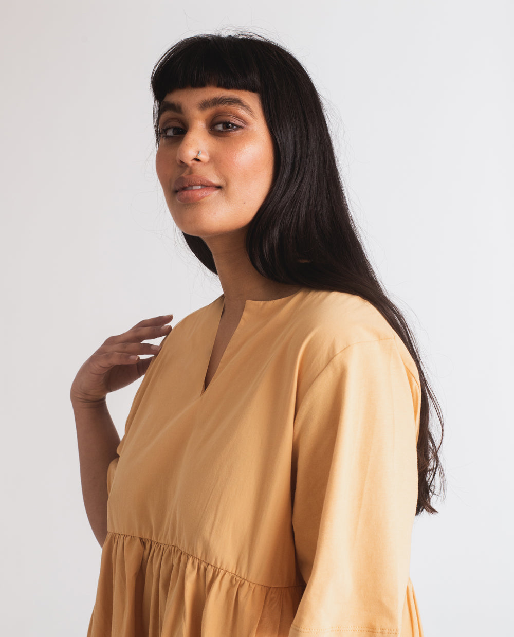 Anny Organic Cotton Dress In Gold