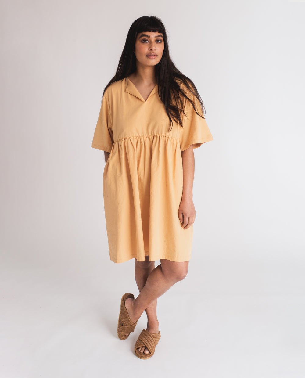 Anny Organic Cotton Dress In Gold