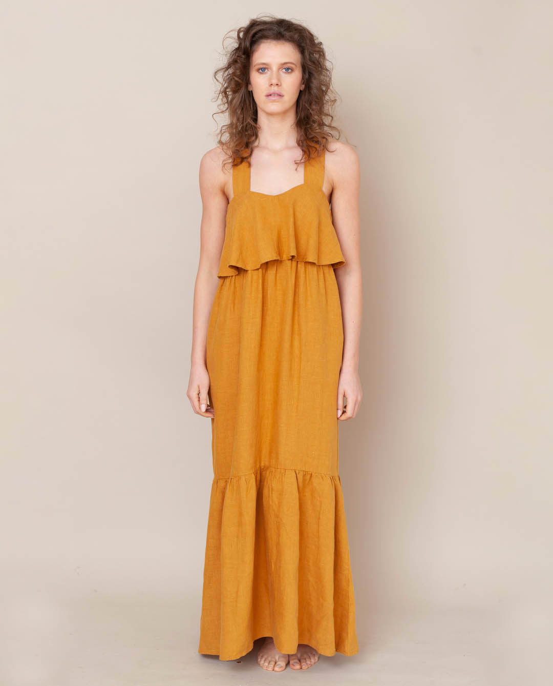 Arya-May Linen Dress In Sun