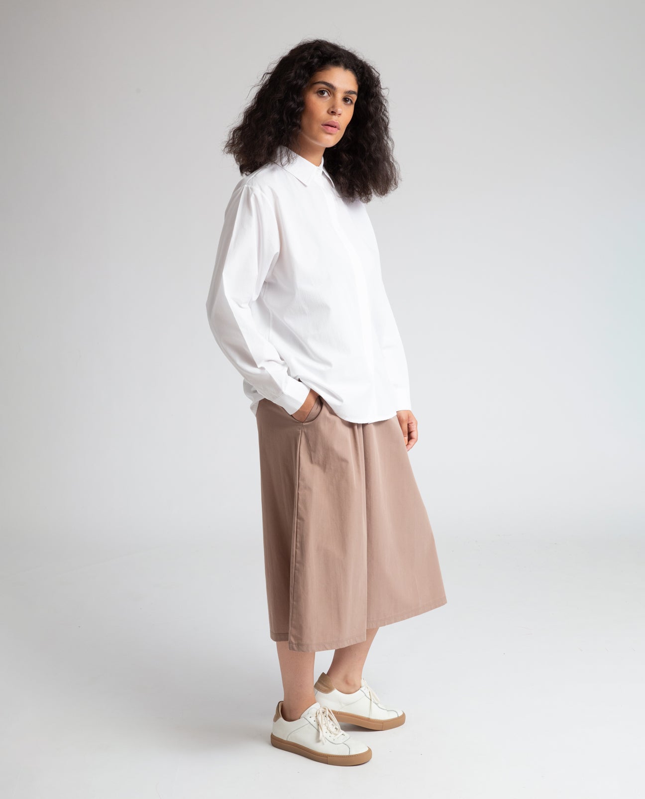 Ashley Organic Cotton Skirt In Mocha