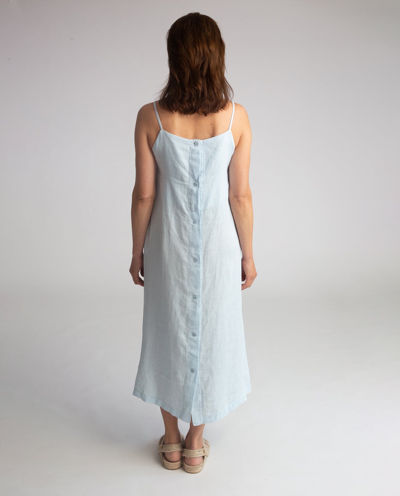 Athea Linen Dress In Pale Blue