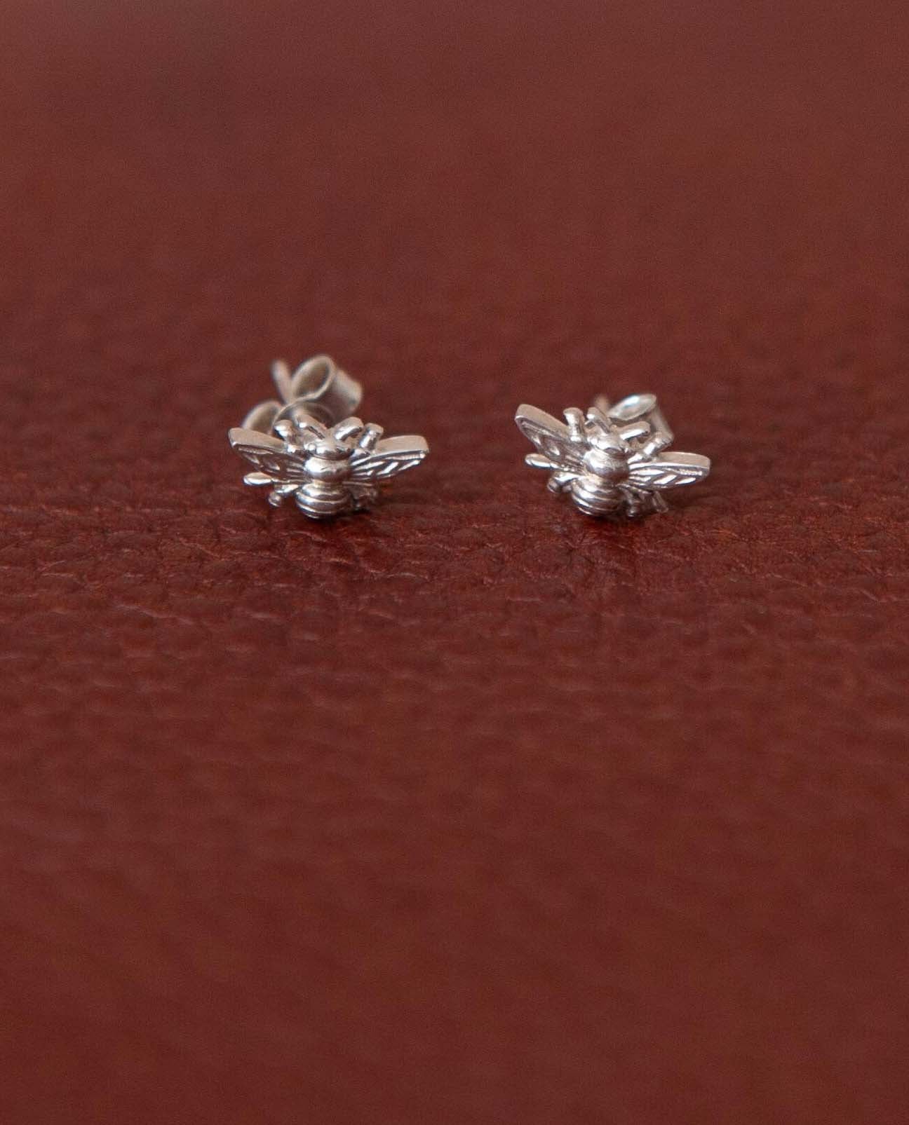 Bee Earrings In Recycled Silver