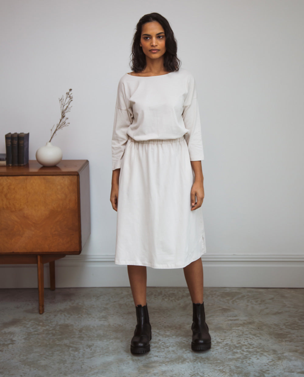 Bellamy Organic Cotton Dress In Beige