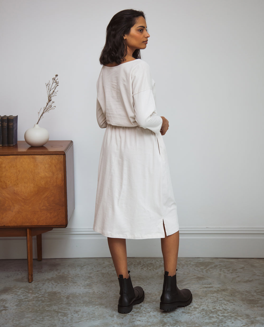 Bellamy Organic Cotton Dress In Beige