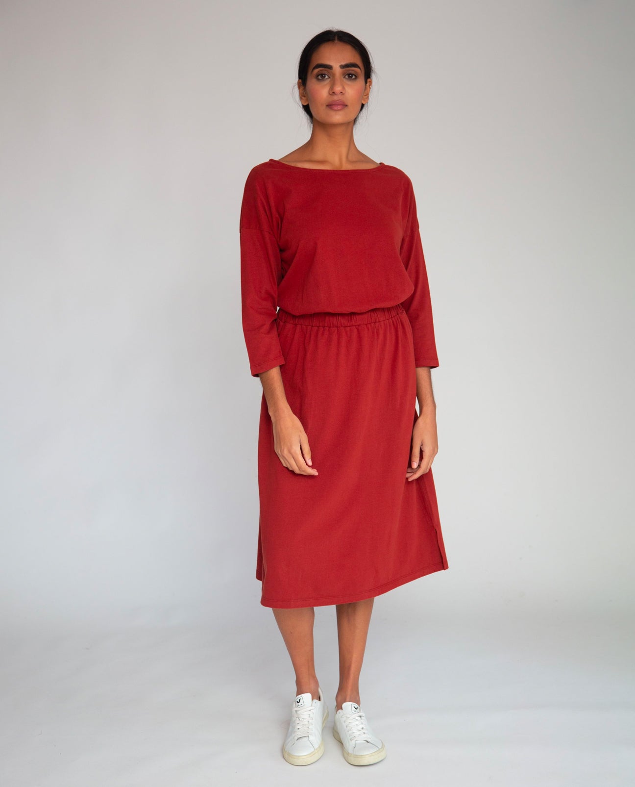 Bellamy Organic Cotton Dress In Rust