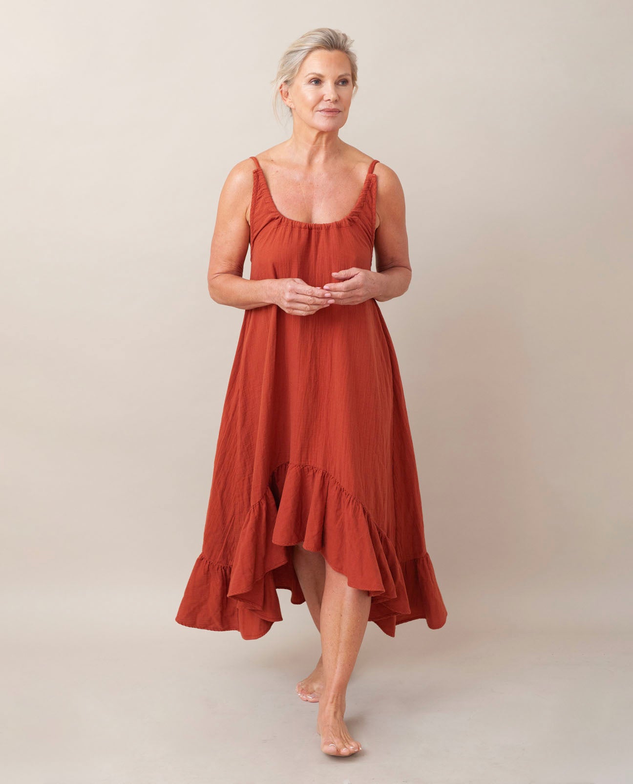 Belmira Organic Cotton Dress In Cinnamon