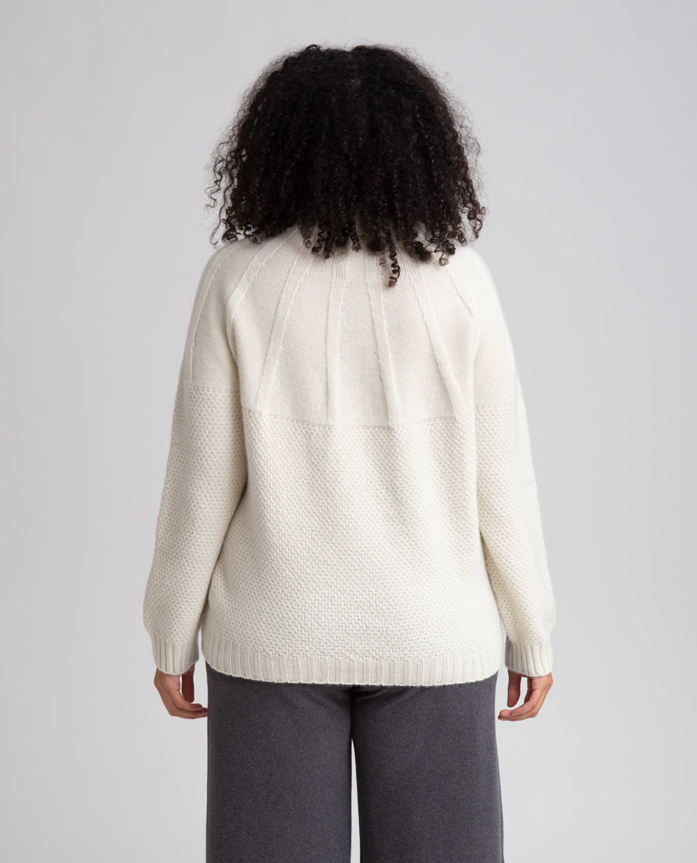 Blanche Lambs Wool Jumper In White Un-Dyed