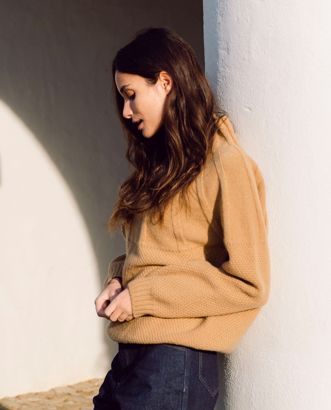 Blanche Lambs Wool Jumper In Brown Sugar