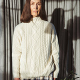 Blythe Lambs Wool Jumper In White Un-Dyed