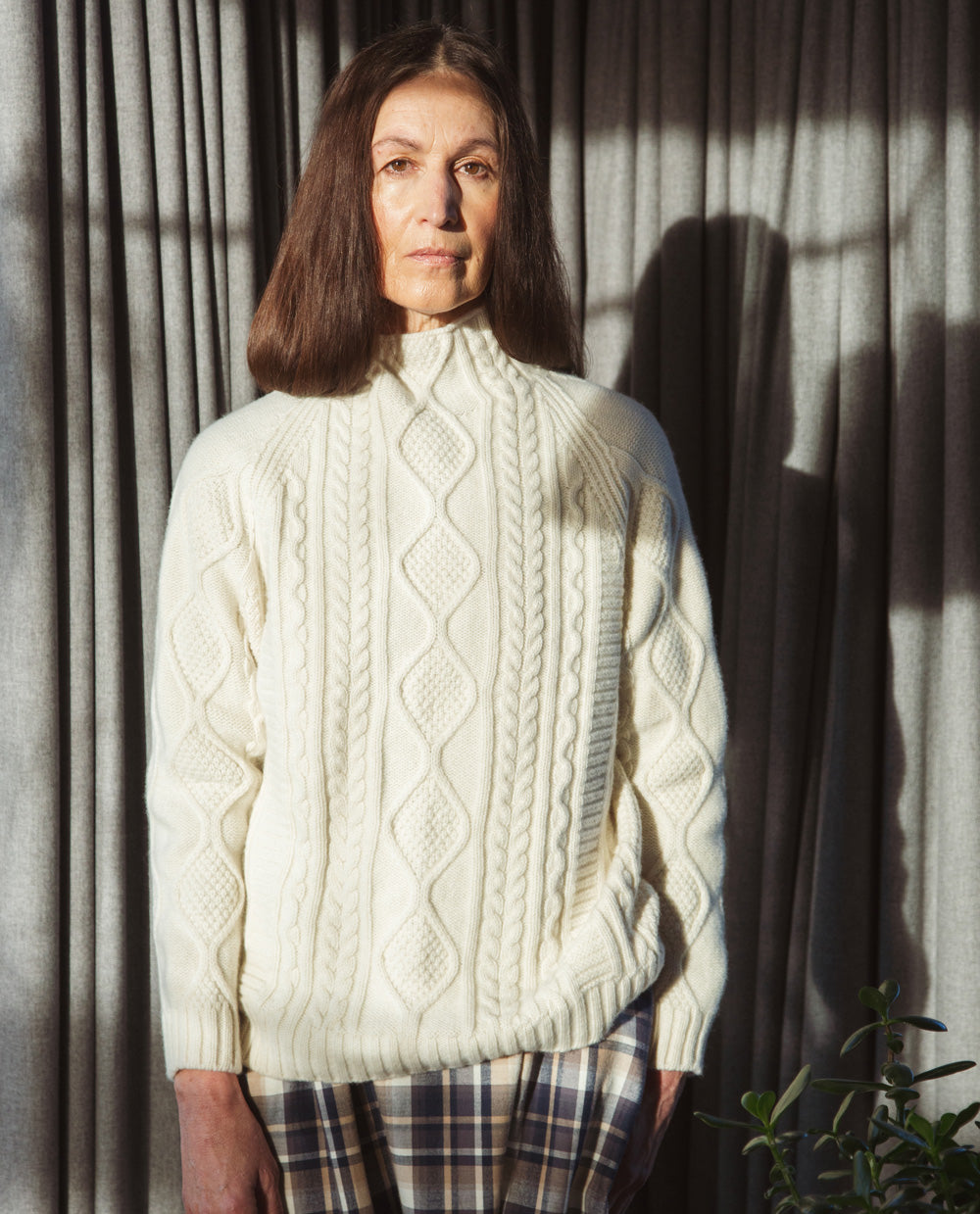 Blythe Lambs Wool Jumper In White Un-Dyed