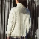 Blythe Lambs Wool Jumper In White Un-Dyed