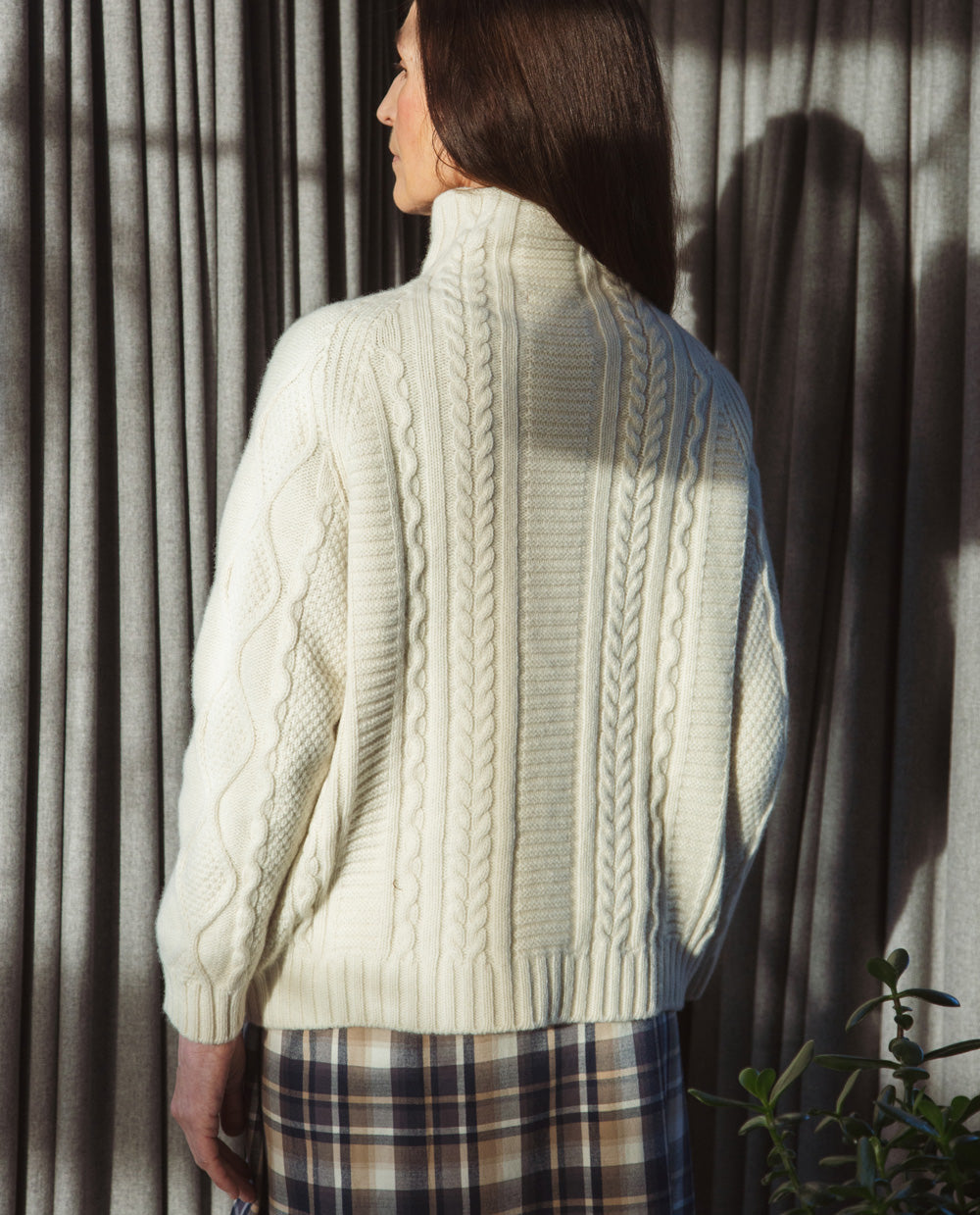 Blythe Lambs Wool Jumper In White Un-Dyed