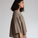 Carlotte Organic Cotton Top In Olive