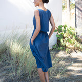 Cece Organic Cotton Dress In Indigo