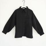 Celia Organic Cotton & Tencel Shirt In Black