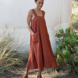 Chantel-May Linen Dress In Paprika