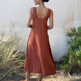 Chantel-May Linen Dress In Paprika