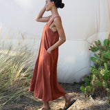 Chantel-May Linen Dress In Paprika