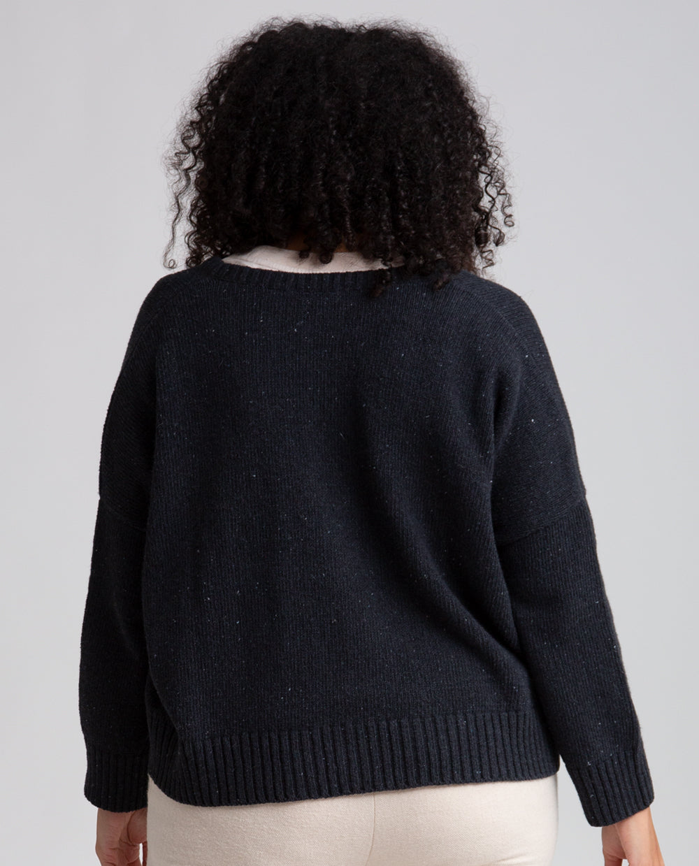 Charis Recycled Cotton Cardigan In Washed Black