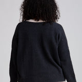 Charis Recycled Cotton Cardigan In Washed Black