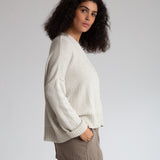 Charis Recycled Cotton Cardigan In Bone