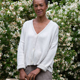 Charis Recycled Cotton Cardigan In Bone