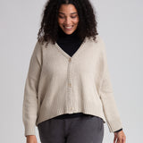 Charis Recycled Cotton Cardigan In Beige