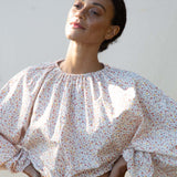 Chaya-Paige Organic Cotton Blouse In Pink Ditsy Floral