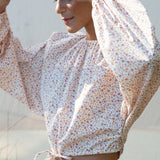 Chaya-Paige Organic Cotton Blouse In Pink Ditsy Floral