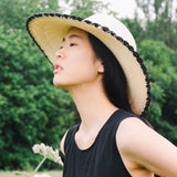 Circular Hat With Crochet Trim