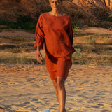 Claudia-May Linen Dress In Paprika