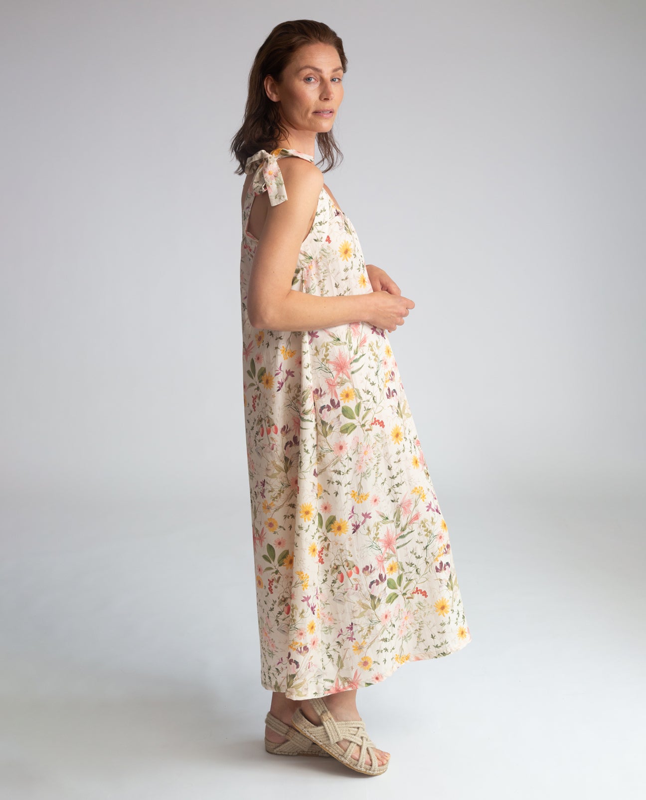 Coral-Paige Tencel Dress In Floral Print
