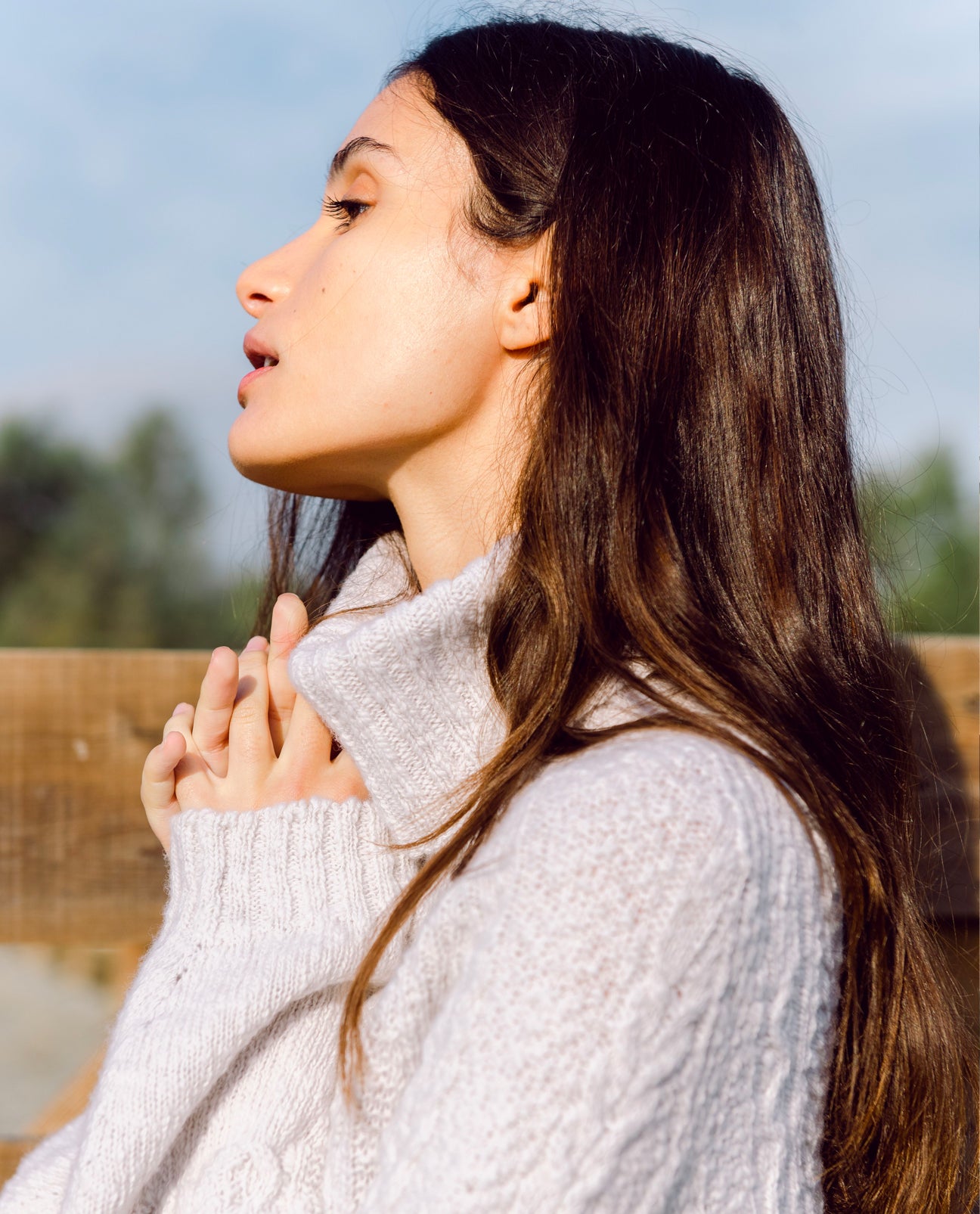 Davina Lambs Wool Jumper In Cream