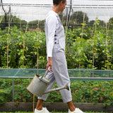 Delilah Organic Cotton Gingham Jumpsuit in Black and White