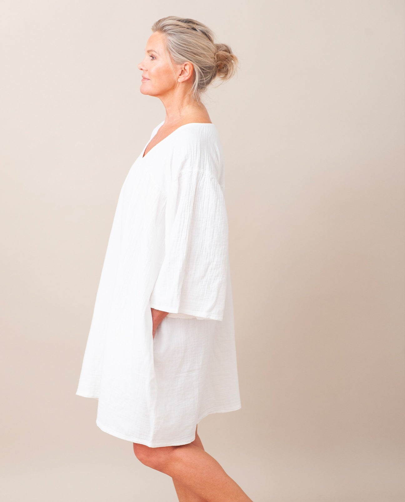 Dylla Organic Cotton Dress In Off White