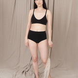 Endija Organic Cotton High Waisted Briefs In Black