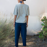Kayley-May Linen Trouser In Indigo