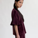Ester Organic Cotton Velour Top In Mauve