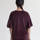 Ester Organic Cotton Velour Top In Mauve
